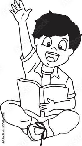 child reading a book