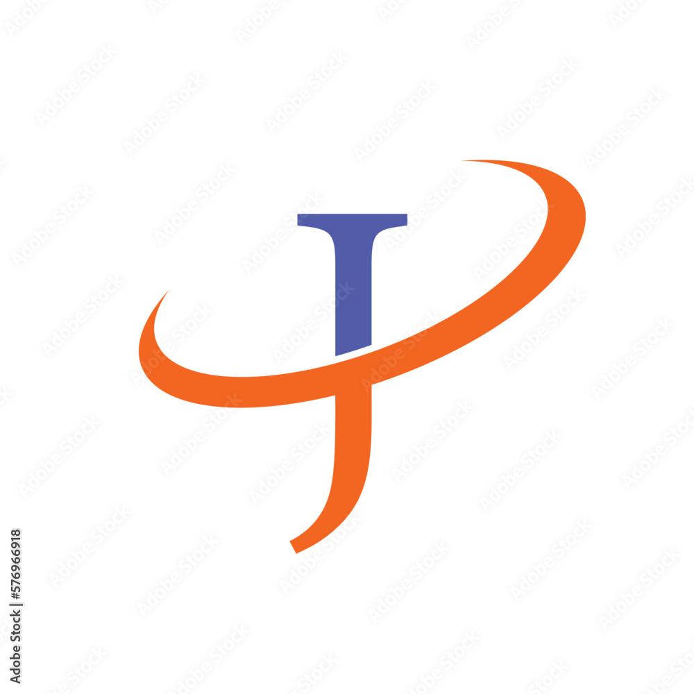 J alphabet initial swoosh logo J alphabet initial swoosh logo