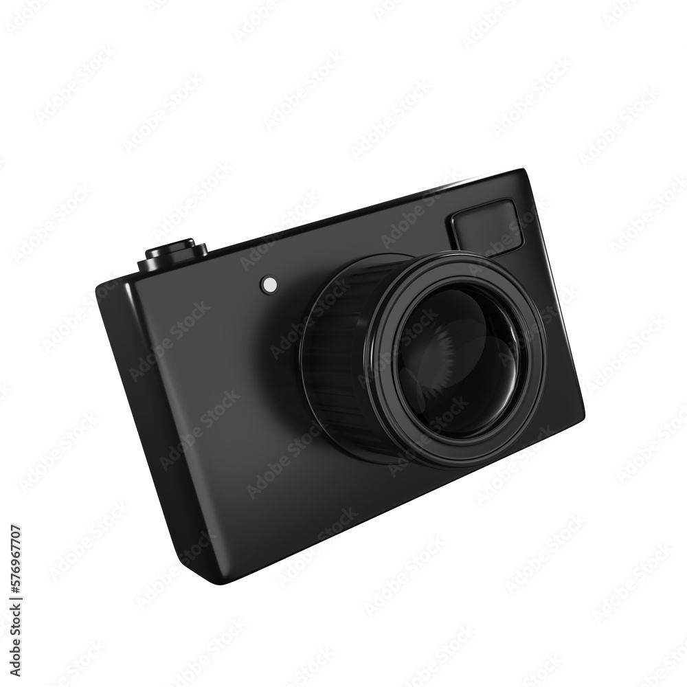 3d illustration of modern camera with black color on 3d rendering