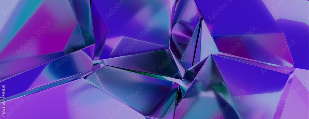 Vibrant Purple and Blue Crystal Pieces form a Contemporary Tech Wallpaper. Reflective 3D Render. Vibrant Purple and Blue Crystal Pieces form a Contemporary Tech Wallpaper. Reflective 3D Render.