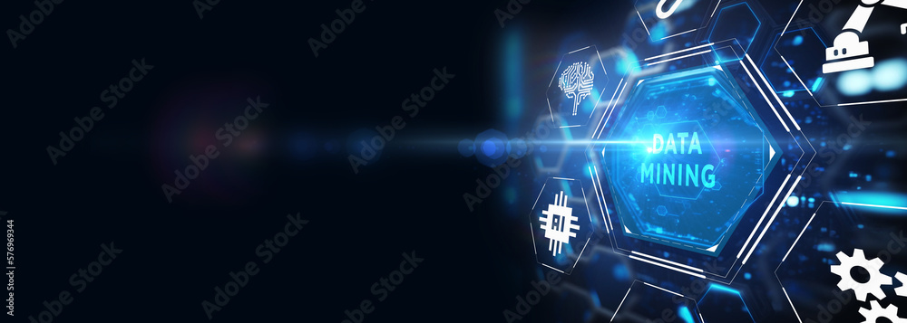 Obraz premium Data mining concept. Business, modern technology, internet and networking concept. 3d illustration