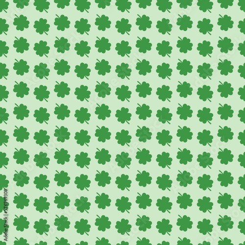 st patricks day pattern, background with clover, white, green 