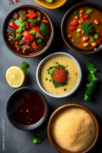 Colorful middle east food art, generate AI