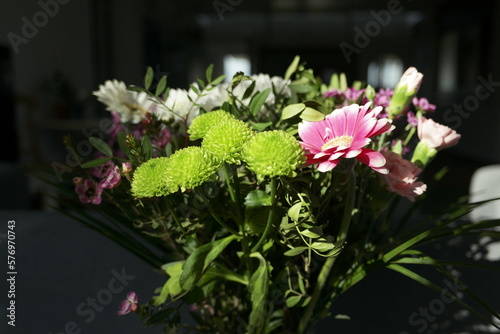 bouquet of spring flowers on a black background