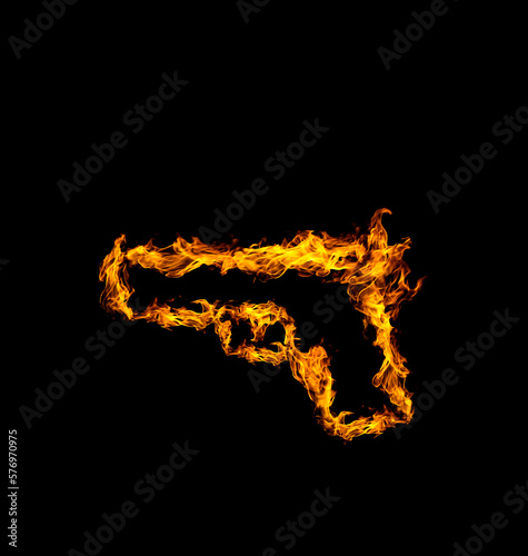 gun flame heat black background © Retouch man