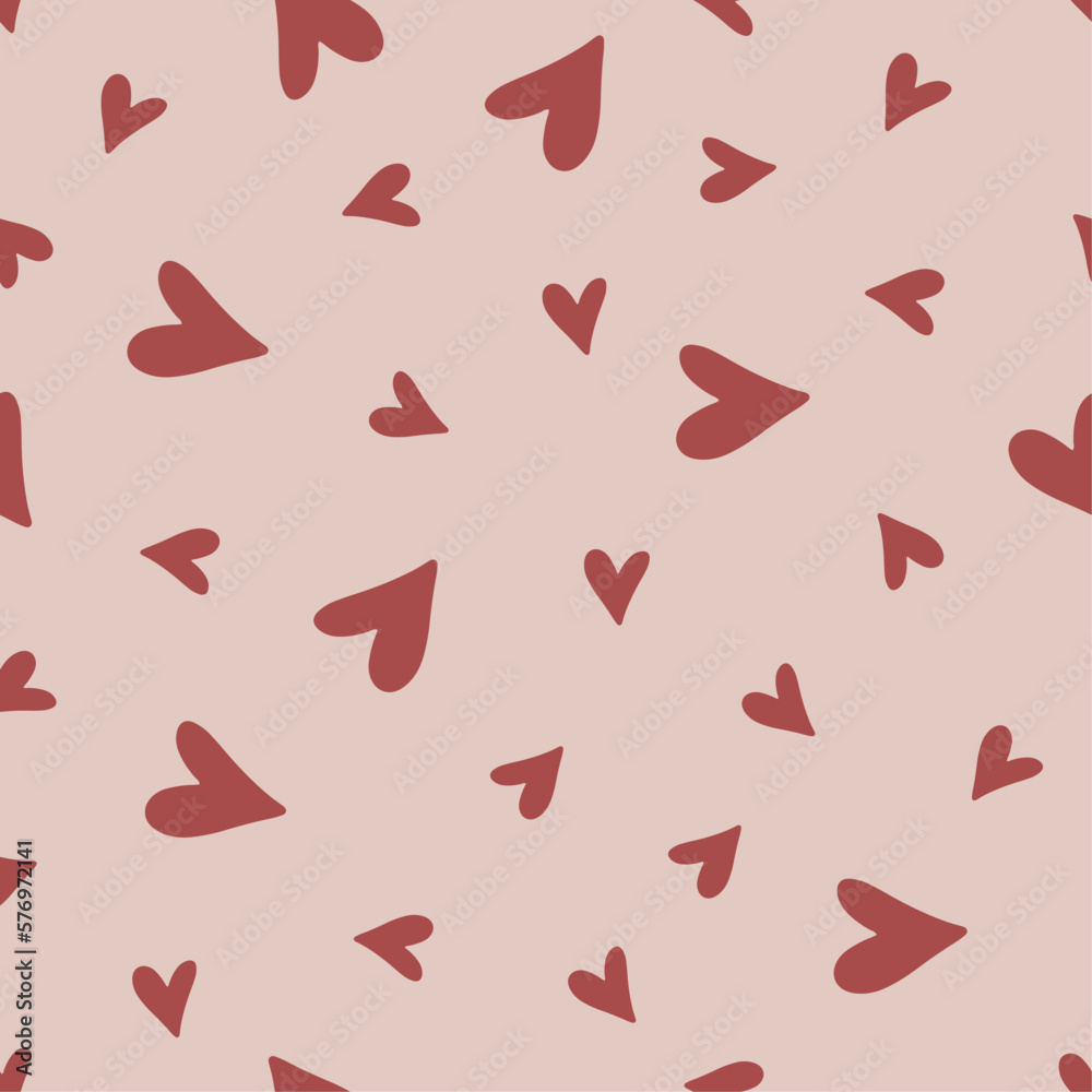 Cute seamless pattern with hearts. Boho background