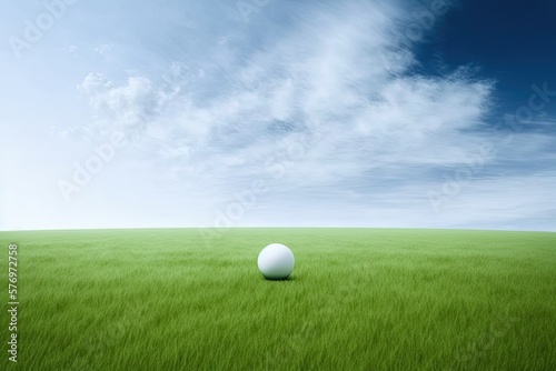 Empty field with a single grass ball. Generative AI