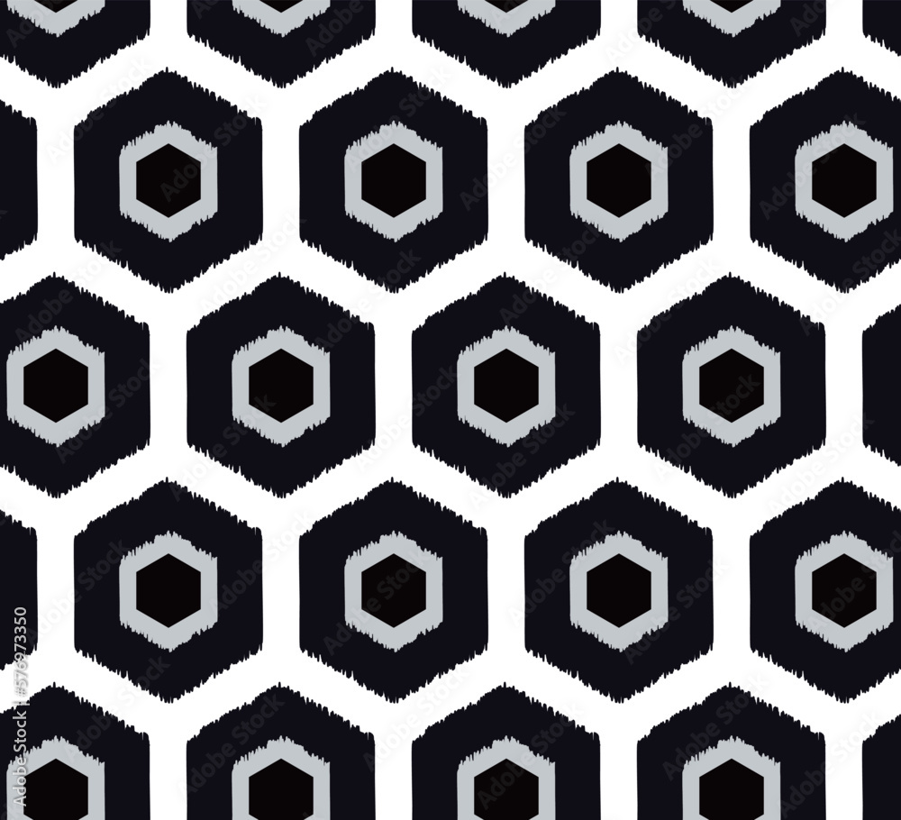 Abstract Hexagons Geometric Retro Scribble Style Seamless Pattern Trendy Fashion Colors Perfect for Home Textile or Allover Fabric Print Abstract Hexagons Geometric Retro Scribble Style Seamless Pattern Trendy Fashion Colors Perfect for Home Textile or Allover Fabric Print