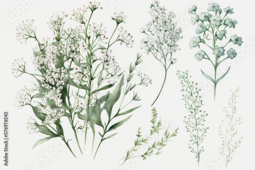 About Watercolor Gypsophila Baby s Breath Flower Floral.