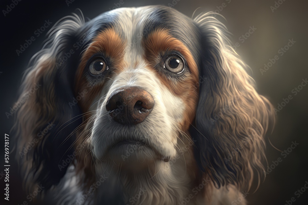 Cute dog close-up. Illustration. Generative AI Cute dog close-up. Illustration. Generative AI
