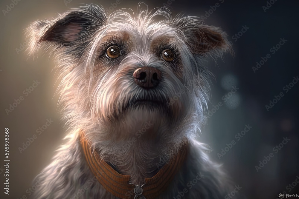 Cute dog close-up. Illustration. Generative AI Cute dog close-up. Illustration. Generative AI