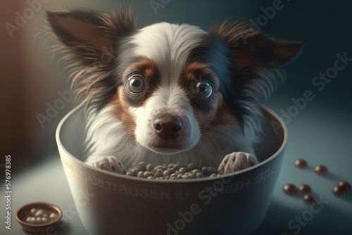 Cute dog close-up. Illustration. Generative AI