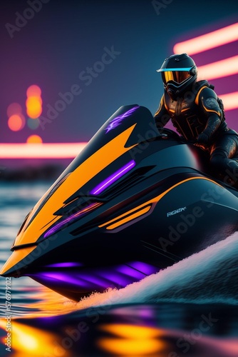 AI-generated Futuristic Jetski 