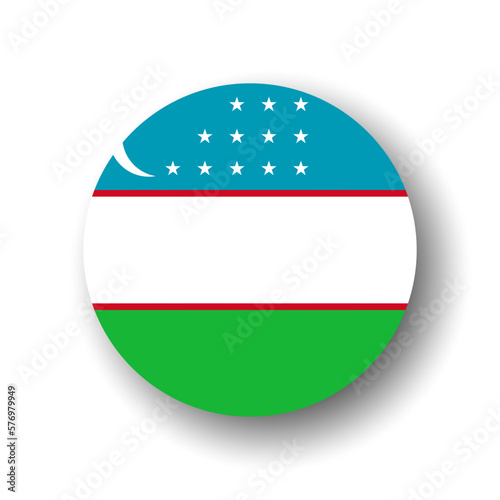 Uzbekistan flag - flat vector circle icon or badge with dropped shadow. Free Download Uzbekistan flag - flat vector circle icon or badge with dropped shadow. - GFXLoad