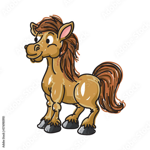 horse cartoon illustration funny vector illustration