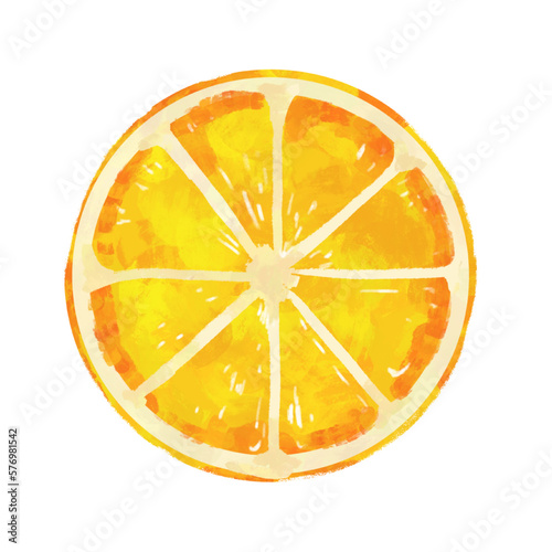 Obraz na płótnie 水彩風スライスされたオレンジ