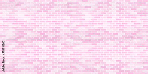 Random pink color seamless bricks wall background. Modern pink tiles wall texture