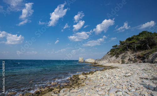 Fototapeta Naklejka Na Ścianę i Meble -  Sailing rocks in Foça district of İzmir.