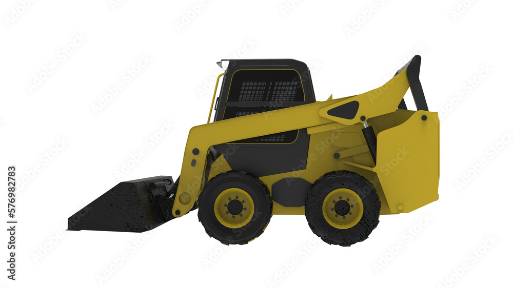 mini digger excavator, heavy duty equipment vehicle.