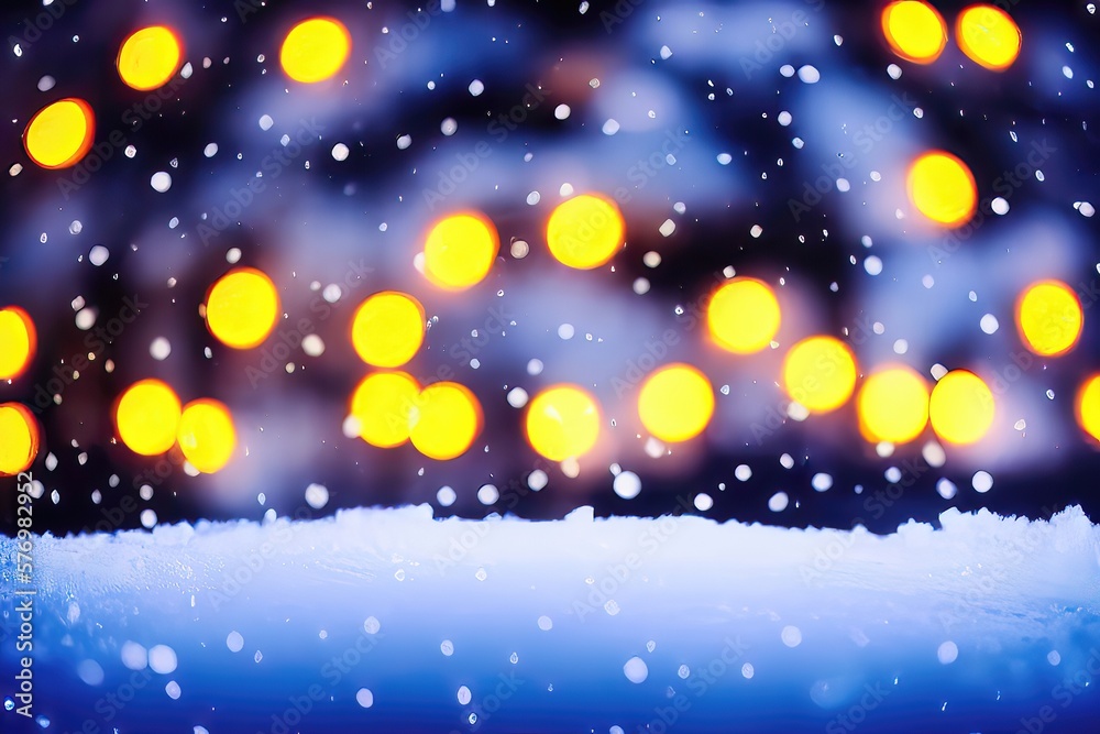 Obraz premium Snowy Festive Christmas Setting Generative AI