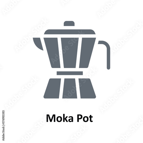 Moka Pot Vector   solid Icons. Simple stock illustration stock