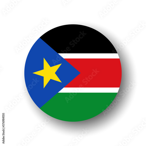 South Sudan flag - flat vector circle icon or badge with dropped shadow. Free Download South Sudan flag - flat vector circle icon or badge with dropped shadow. - GFXLoad