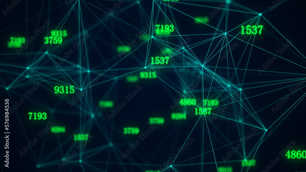 Cyber network connection structure. Technology connect big data. Science background. Business futuristic backdrop. 3D rendering.