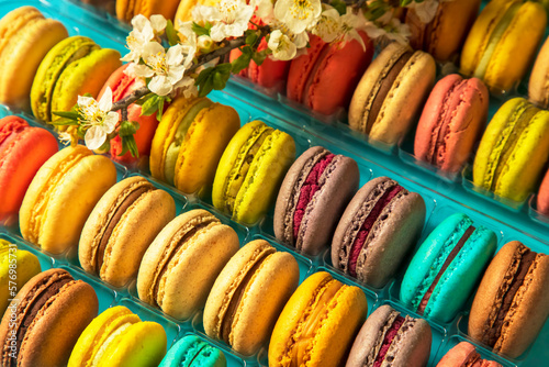 Close-up of macarons cakes ...