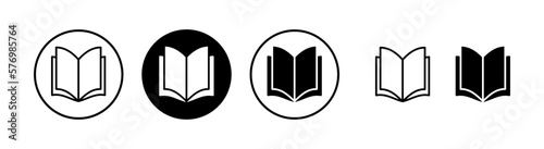 Book icon vector illustration. open book sign and symbol. ebook icon