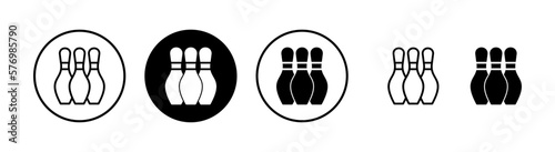 Bowling icon vector illustration. bowling ball and pin sign and symbol.