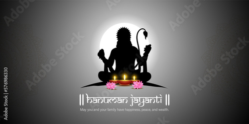 Vector illustration of Happy Hanuman Jayanti wishes greeting