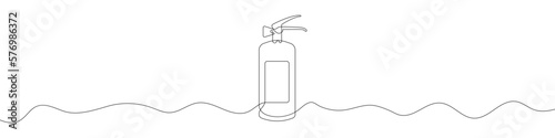 Continuous linear drawing of a fire extinguisher. Single line drawing of a fire extinguisher. Vector illustration. Line art of fire extinguisher