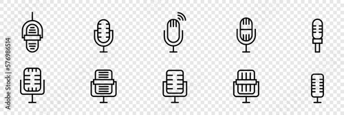 Set of Linear Microphone Pictograms for Audio Recording and Broadcasting