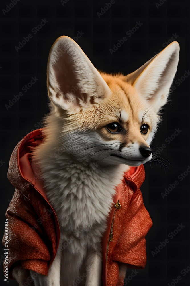 Fox dressed as a human created with generative AI technology