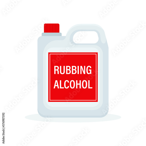 Rubbing alcohol solution in a big bottle cartoon vector illustration isolated on a white background.