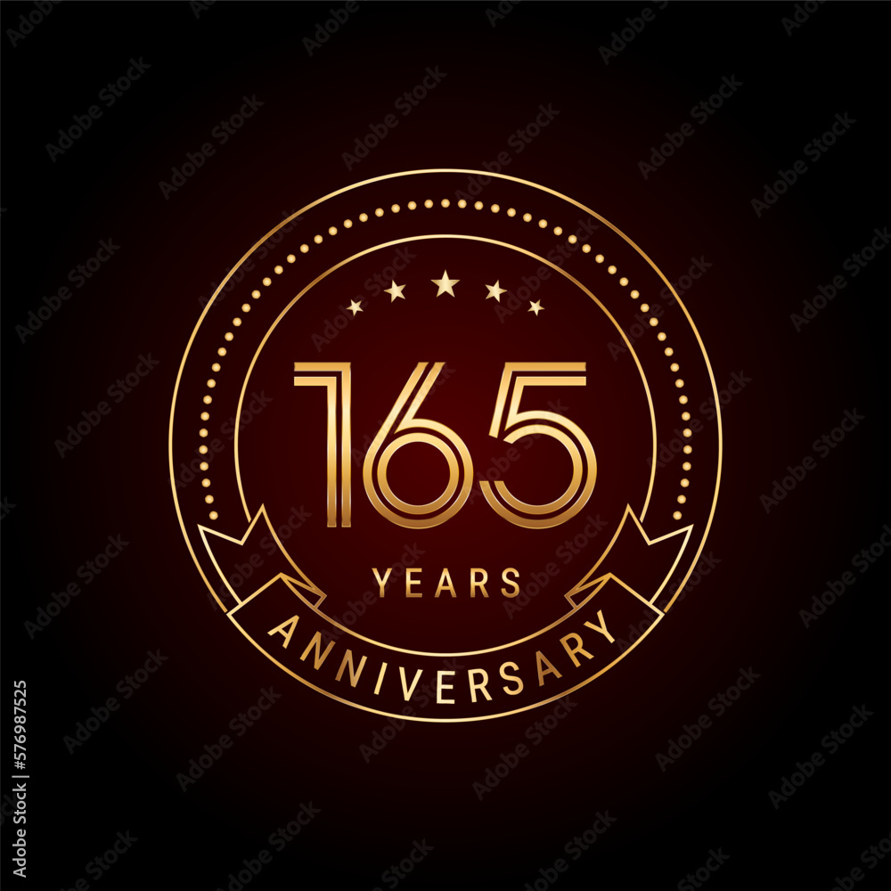 Fototapeta premium 165th year anniversary celebration. Logo Vector Template Illustration