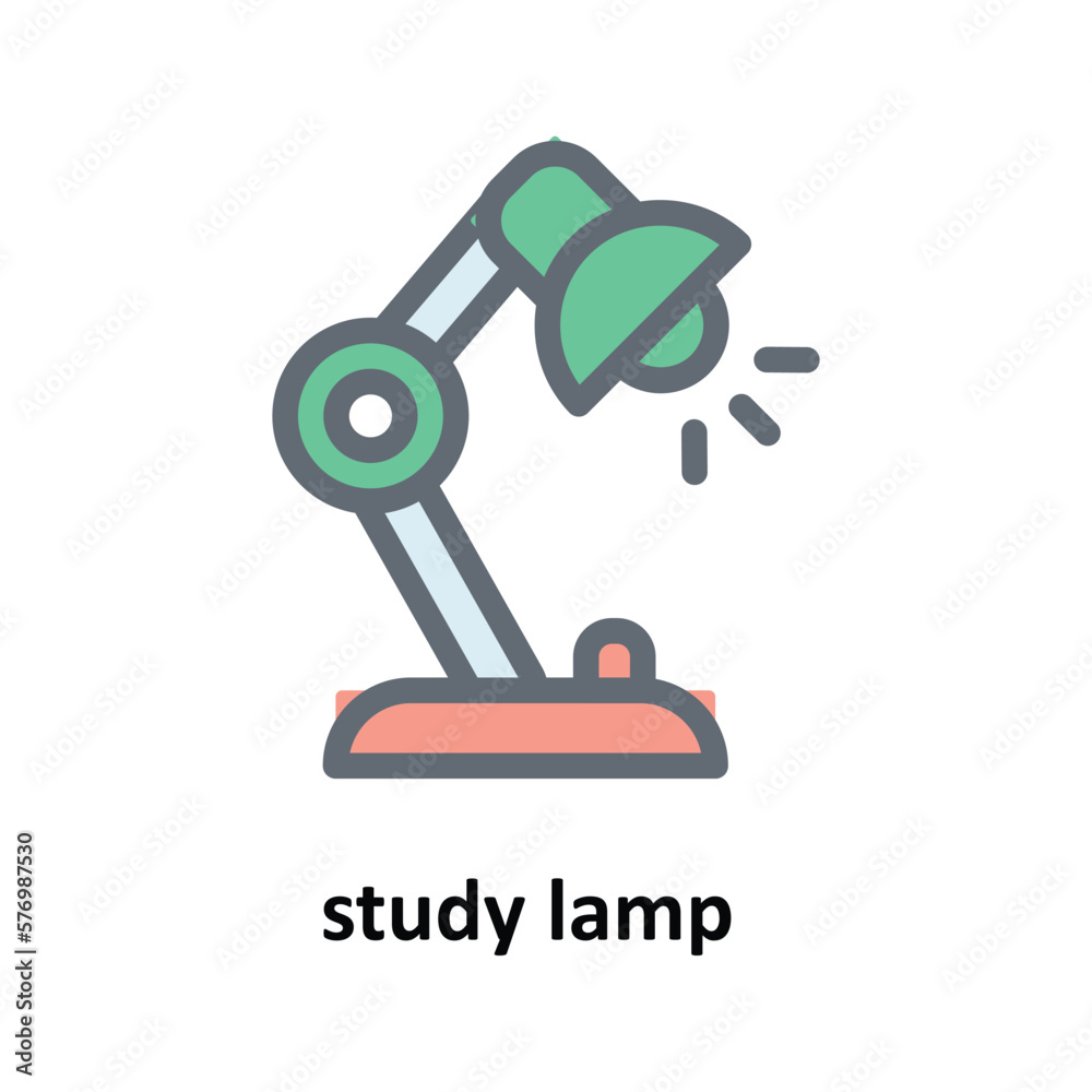 Study Lamp Vector Fill Outline Icons. Simple stock illustration stock Study Lamp Vector Fill Outline Icons. Simple stock illustration stock