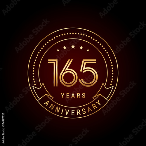 165th year anniversary celebration. Logo Vector Template Illustration