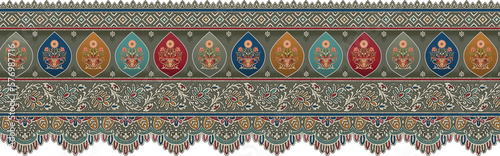 Seamless Paisley Indian Silky and Abstract boder