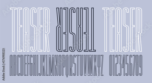 Extra condensed hollow sans serif font