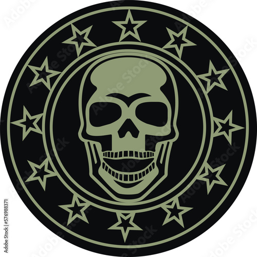 military sign with skull, grunge vintage design t shirts
