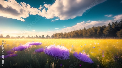 Flowers in the meadow, generative AI