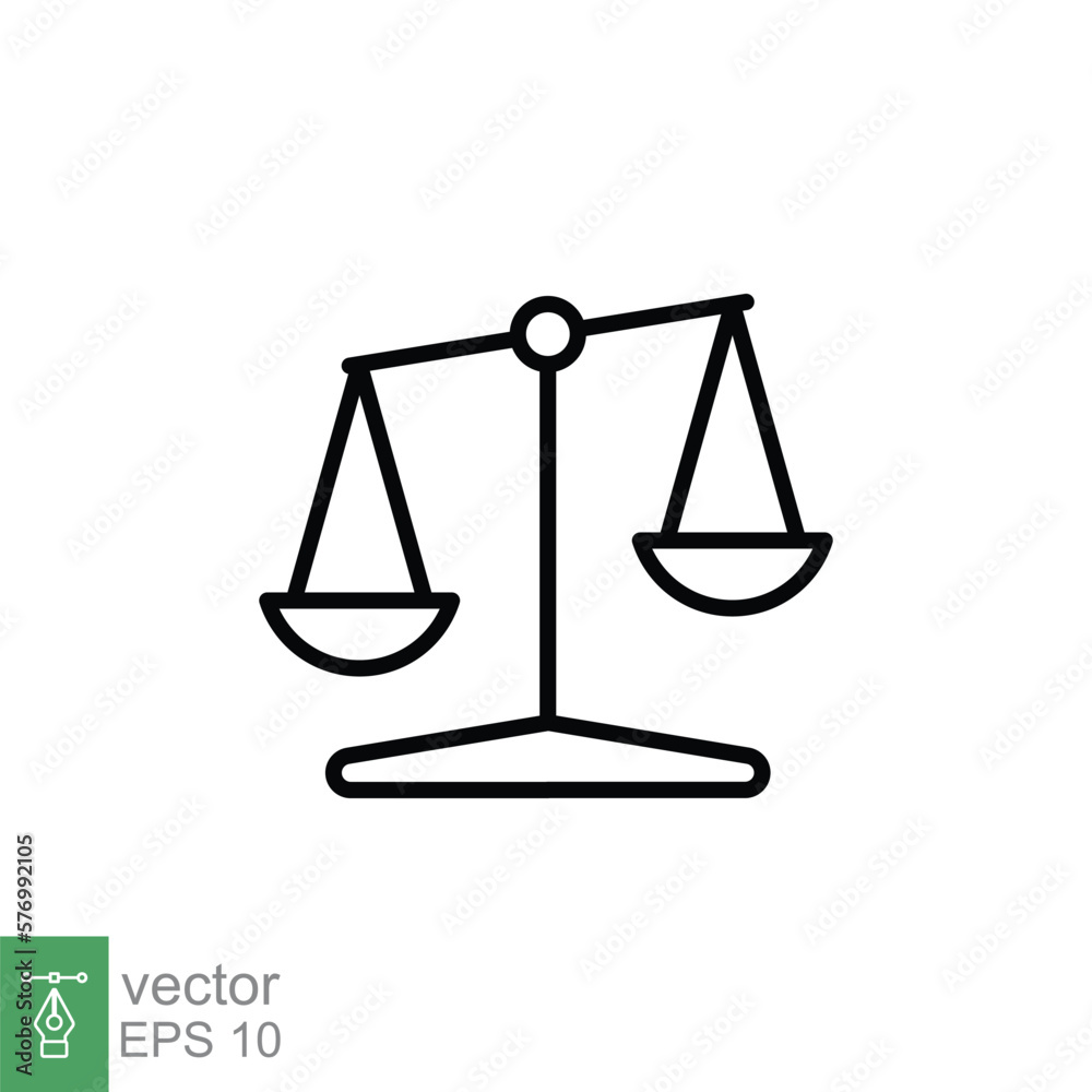 Libra line icon. Simple outline style. Scale, balance, comparison, compare, legal, law, justice, weight concept. Pictogram, vector illustration isolated on white background. EPS 10. Libra line icon. Simple outline style. Scale, balance, comparison, compare, legal, law, justice, weight concept. Pictogram, vector illustration isolated on white background. EPS 10.