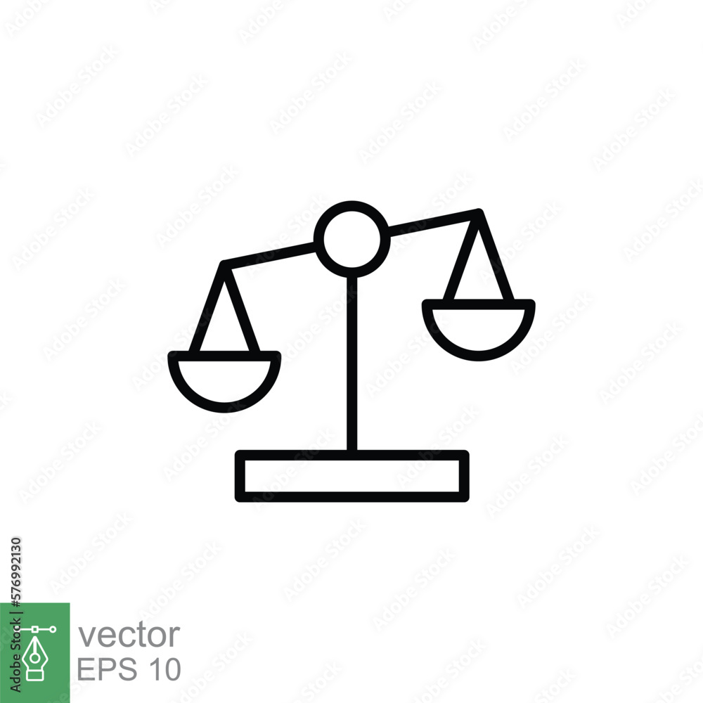 Libra line icon. Simple outline style. Scale, balance, comparison, compare, legal, law, justice, weight concept. Pictogram, vector illustration isolated on white background. EPS 10. Libra line icon. Simple outline style. Scale, balance, comparison, compare, legal, law, justice, weight concept. Pictogram, vector illustration isolated on white background. EPS 10.