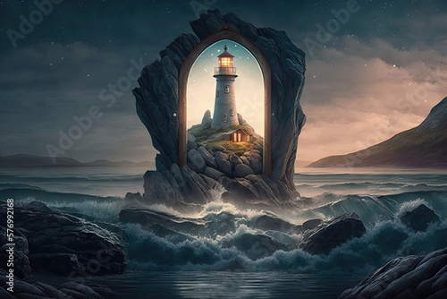 A Storybook Moment: Unlocking the Secrets Within an Ethereal Lighthouse Generative AI