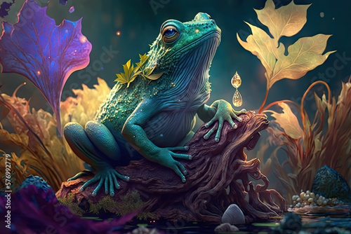 A Canvas of Splendor: The Majesty of a Sorcerer's Frog Generative AI