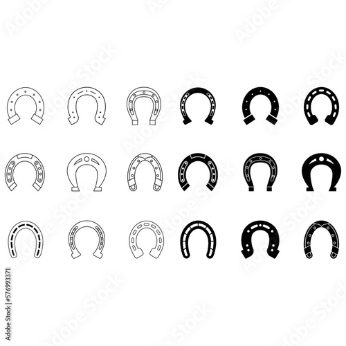 Horseshoe icon vector set. Luck illustration sign collection. Fortune symbol.
