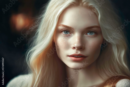 portrait of a blond woman. Generative AI