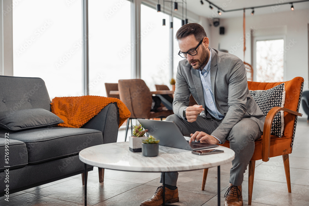 Serious young businessman, successful ceo executive manager planning financial strategy Serious young businessman, successful ceo executive manager planning financial strategy
