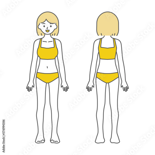 女性　下着姿